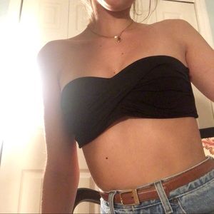 black bandeau bikini top